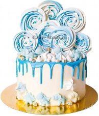 Торт на 13 лет девочке бело-голубой