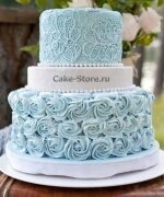 Свадебный торт голубой