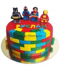 Торт лего с супергероями