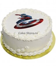 Торт с изображением капитан америка