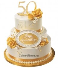 Торт золотая свадьба 50 лет