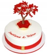 Торты на 27 лет свадьбы (красного дерева)