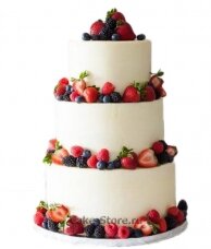 Летний свадебный торт с ягодами