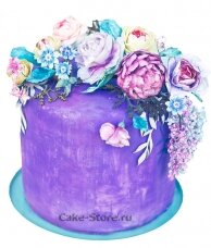 Маленький свадебный торт фиолетовый