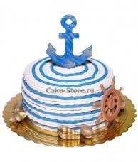 Маленький свадебный торт в морском стиле