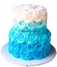 Синий свадебный торт без мастики