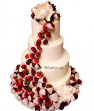 Свадебный торт без мастики с ягодами