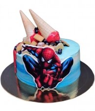 Торт Человек-паук с вафельками