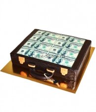 Торт чемодан с деньгами из мастики