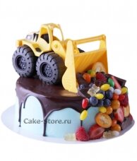 Торт экскаватор со сладостями
