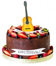 Торт гитара с фруктами
