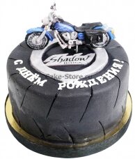 Торт колесо с мотоциклом