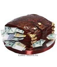 Торт кошелек с деньгами из мастики
