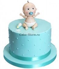 Торт на 1 месяц мальчику голубого цвета