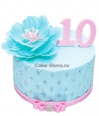 Торт на 10 месяцев девочке голубой