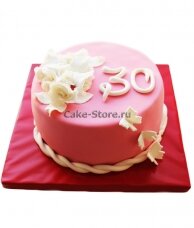 Торт на 30 лет с цветами из мастики