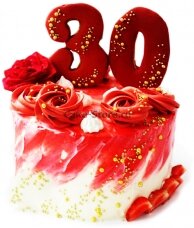 Торт на 30 лет с цветами