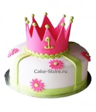 Торт на годик девочке с короной