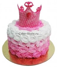 Торт на годик принцессе кремовый