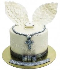 Торт на крестины с крыльями ангела