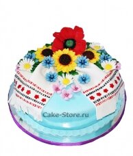 Торт на выпускной 11 класс в украинском стиле
