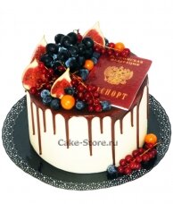Торт паспорт девочке с фруктами