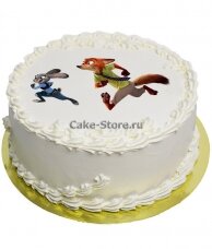 Торт с изображением зверополис