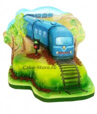 Торт с паровозом для мужчины железнодорожника