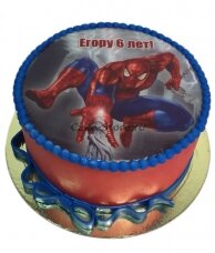 Торт с рисунком человека паука