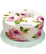 Торт с рисунком цветов