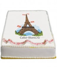 Торт с рисунком эйфелевой башни