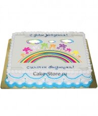 Торт с рисунком радуги