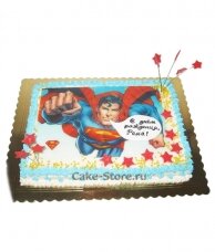 Торт с рисунком супермена