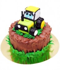 Торт трактор с глазками