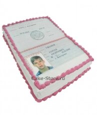 Торт в виде паспорта на 14