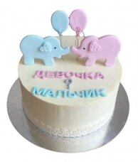 Торт Мальчик или Девочка со слониками